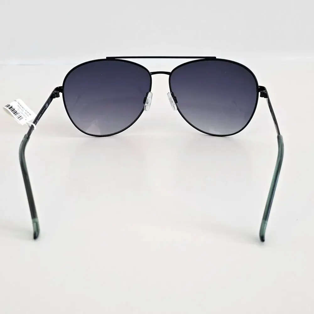 Kurt Geiger London Black Crystal Green Smoke 61mm Aviator Sunglasses 100% UV